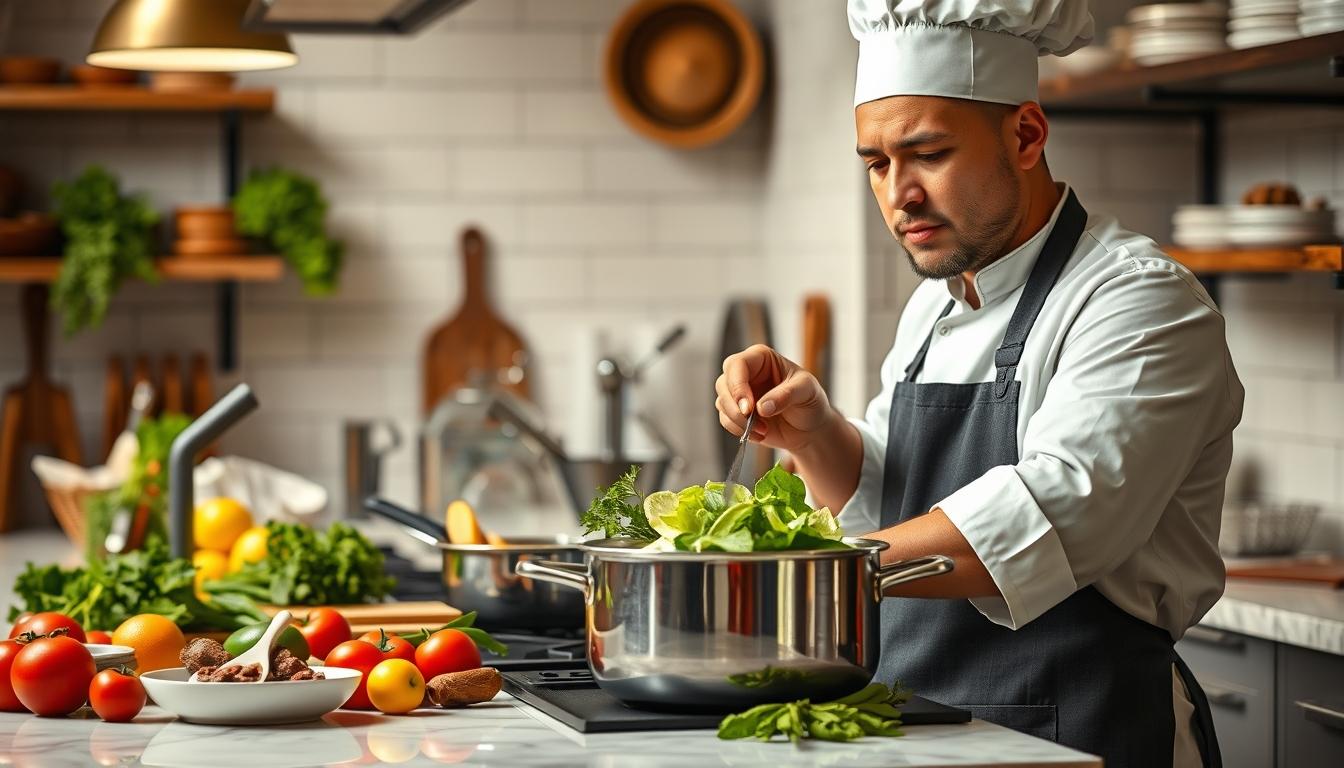 Seasonal meal prepared in a home kitchen